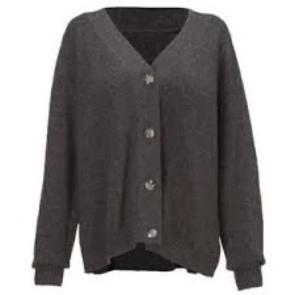 CABI Snug Cardigan Charcoal Gray, Sz M #4285 EUC - Picture 1 of 5